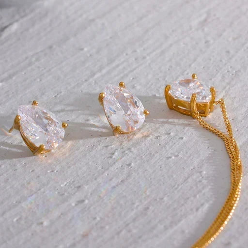 Conjunto Collar y Pendientes Punto de Luz