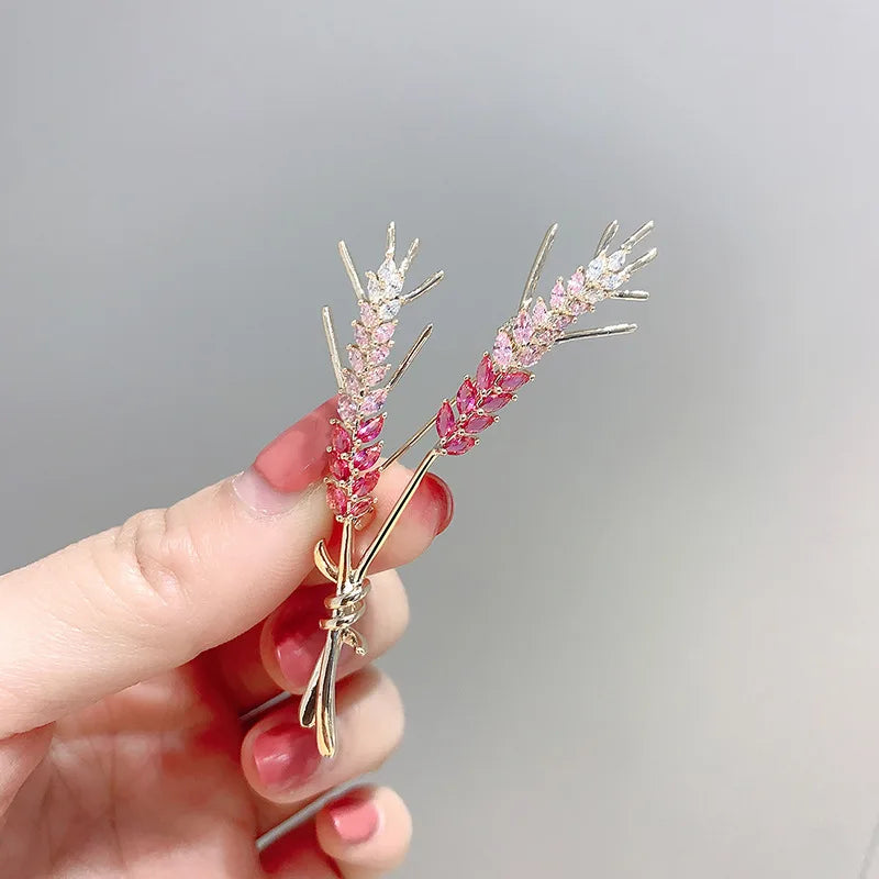 Broche Trigo con Cristales de Circonitas